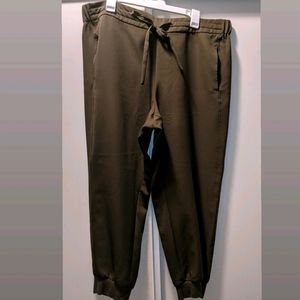 Olive Green Straight Leg Cuffed Lounge Pants